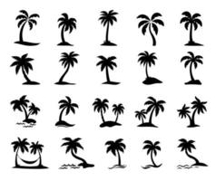 silhouette di albero di cocco sulla spiaggia in riva al mare per le vacanze estive vettore