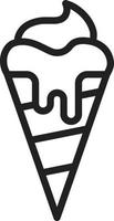 icona della linea del cono gelato vettore