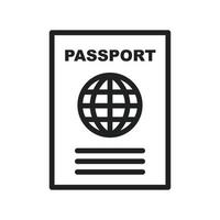 icona della linea del passaporto vettore