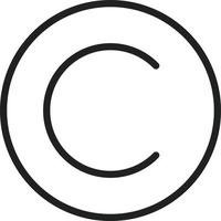 icona della linea di copyright vettore