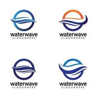 modello di progettazione del logo dell'onda d'acqua