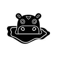 icona vettore animale ippopotamo adatta per lavori commerciali e modifica o modifica facilmente