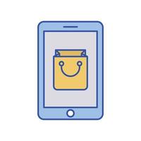 icona vettoriale dell'app per lo shopping online adatta per lavori commerciali e modifica o modifica facilmente
