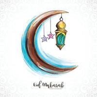biglietto di auguri eid mubarak per lo sfondo delle vacanze musulmane vettore
