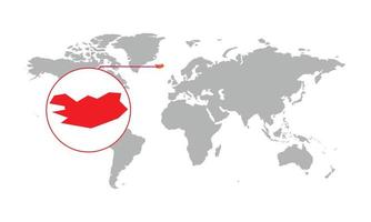 messa a fuoco della mappa dell'Islanda. mappa del mondo isolata. isolato su sfondo bianco. illustrazione vettoriale. vettore