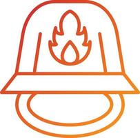 stile icona casco vigile del fuoco vettore