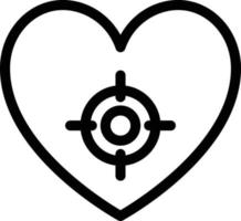 illustrazione vettoriale del bersaglio del cuore su uno sfondo simboli di qualità premium. icone vettoriali per il concetto e la progettazione grafica.