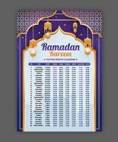 set di modelli del calendario del ramadan vettore