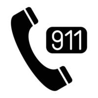 chiama lo stile dell'icona di 911 vettore