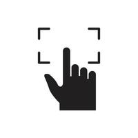 sagoma vettoriale touch screen per l'icona del simbolo del sito Web