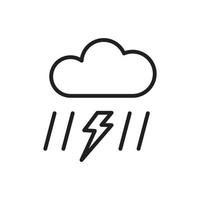 vettore del tempo del fulmine della pioggia per l'illustrazione di web del simbolo dell'icona