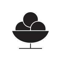 siluetta di vettore della tazza di gelato per l'icona del simbolo del sito Web