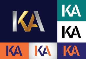 lettera monogramma iniziale ka logo design template vettoriale. ka lettera logo design vettore
