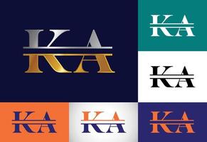 lettera monogramma iniziale ka logo design template vettoriale. ka lettera logo design vettore