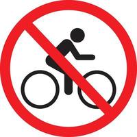 non andare in bicicletta, andare in bicicletta in giro avviso. segnale di restrizione che vieta ai ciclisti di circolare nei locali vettore