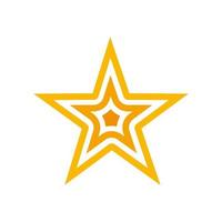 stella - icona del tratto intrecciato. disegno a stella equilibrato. illustrazione vettoriale. superiorità. stelle d'oro. icona del premio su sfondo bianco. vettore
