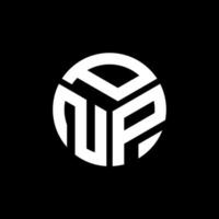 design del logo della lettera pnp su sfondo nero. concetto di logo della lettera di iniziali creative pnp. disegno della lettera pnp. vettore