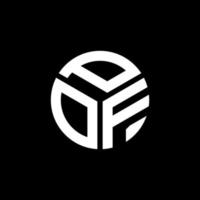 design del logo della lettera pof su sfondo nero. pof creative iniziali lettera logo concept. disegno della lettera pof. vettore