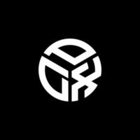 disegno del logo della lettera pdx su sfondo nero. concetto di logo della lettera di iniziali creative pdx. disegno della lettera pdx. vettore