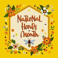 banner nazionale creativo del mese del miele vettore
