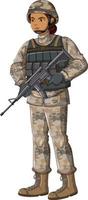 soldato nel personaggio dei cartoni animati uniforme vettore