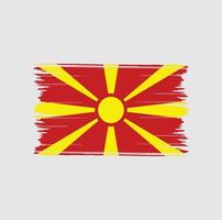 pennellate della bandiera della macedonia del nord. bandiera nazionale vettore