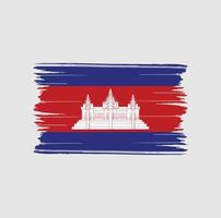 pennellate bandiera cambogia. bandiera nazionale vettore
