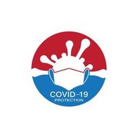 illustrazione vettoriale del logo di protezione covid-19