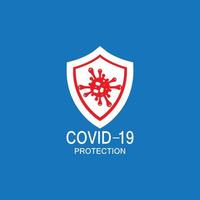 illustrazione vettoriale del logo di protezione covid-19