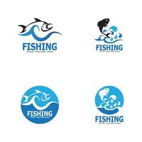 icona di pesce e modello vettoriale di simbolo