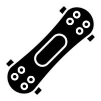 icona del glifo di skateboard vettore