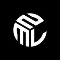 design del logo della lettera nml su sfondo nero. nml creative iniziali lettera logo concept. disegno della lettera nml. vettore