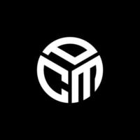 design del logo della lettera pcm su sfondo nero. concetto di logo della lettera di iniziali creative di pcm. disegno della lettera pcm. vettore