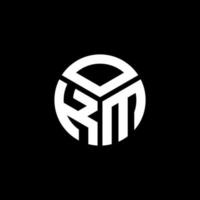 okm lettera logo design su sfondo nero. okm creative iniziali lettera logo concept. disegno della lettera ok. vettore