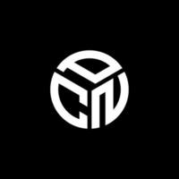 design del logo della lettera pcn su sfondo nero. concetto di logo della lettera delle iniziali creative del pcn. disegno della lettera pcn. vettore