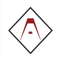 3d lettera un logo con bordo triangolo nero vettore