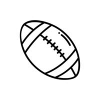 icona di linea sottile palla football americano isolato su sfondo bianco - vettore