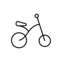 icona della linea sottile della bicicletta su sfondo bianco - vettore