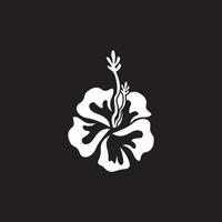 icona e simbolo del fiore con sfondo nero vettore
