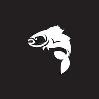 icona di pesce e illustrazione vettoriale del modello di logo simbolo