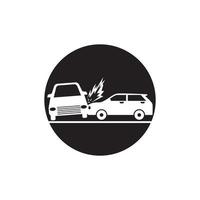 illustrazione del modello vettoriale dell'icona di incidente d'auto