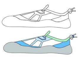 illustrazione e semplice schizzo della sneaker modello vettore