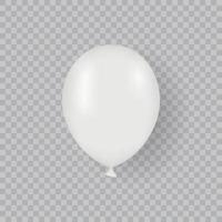 mockup palloncino bianco su sfondo trasparente. pallone rotondo mock up per compleanno, festa, anniversario, festivo. palloncino realistico. singola sfera d'aria bianca 3d. illustrazione vettoriale isolata.