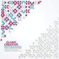 modello di sfondo biglietto di auguri design islamico con ornamentale colorato di mosaico vettore