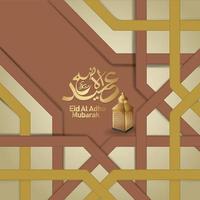 design islamico con calligrafia araba eid adha mubarak per il saluto. illustrazioni vettoriali