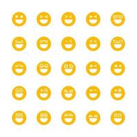 set di emoticon sorriso giallo vettore