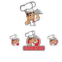 design del logo del maestro chef vettore