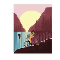 illustrazione di mountain bike vettore