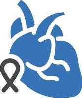 illustrazione vettoriale del cancro al cuore su uno sfondo. simboli di qualità premium. icone vettoriali per il concetto e la progettazione grafica.