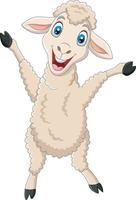 cartone animato felice agnello isolato su sfondo bianco vettore